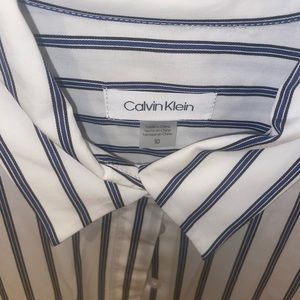 Calvin Klein Striped Tie Dress